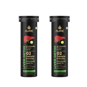 Auric Liver Detox Effervescent | Fizzy Water With 10 Ayurvedic Herbs |40 Tablets