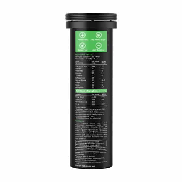 Auric Liver Detox Supplement | 40 Tablets Fizzy Water | 10 Ayurvedic Herbs | Clinically Researched