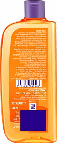 Clean & Clear Foaming Face Wash - 240Ml