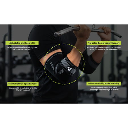 Actifit Elbow Support With Adjustable Band - Compression Brace For Pain Relief Sports & Gym - Size L