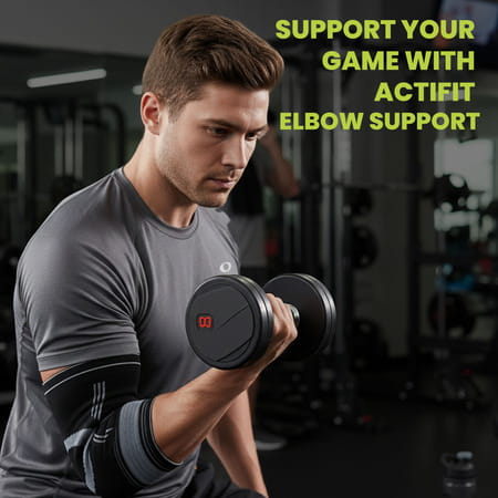 Actifit Elbow Support With Adjustable Band - Compression Brace For Pain Relief Sports & Gym - Size L