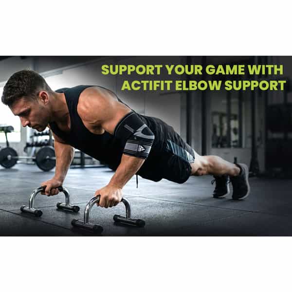 Actifit Elbow Support With Adjustable Band - Compression Brace For Pain Relief Sports & Gym - Size L