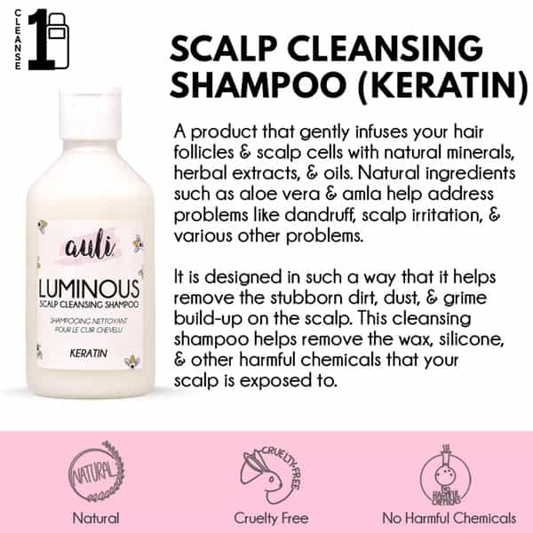 Auli Luminous Hair-Fall Control Anti-Dandruff Frizz Control Damage Repair Shampoo - 220Ml