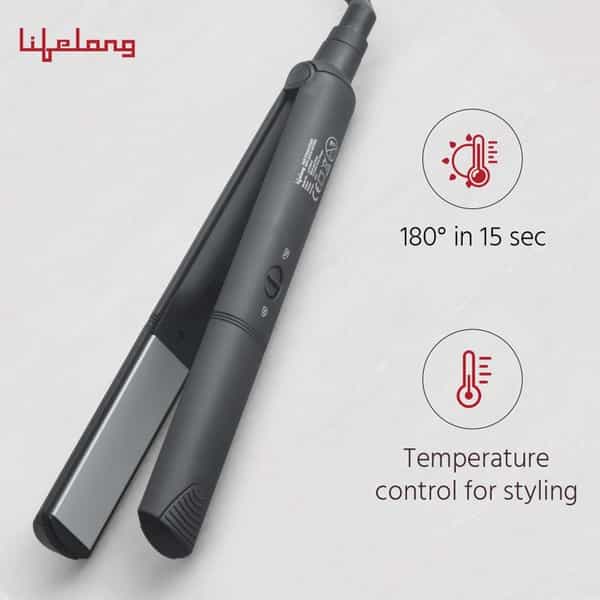 Lifelong Llpcw12 Professional Hair Straightener With Ceramic Plates And Quick Heating (Black)