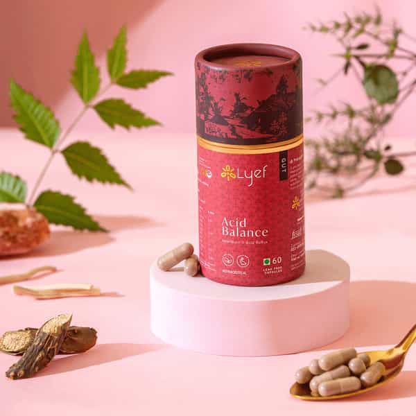 Buy LYEF ACID BALANCE ACIDITY & GAS RELIEF AYURVEDA SUPPLEMENTS