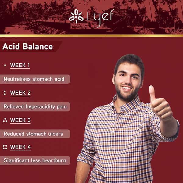 Lyef Acid Balance - Acidity & Gas Relief - Ayurveda Supplements With Shatavari Guduchi - 100%Vegan