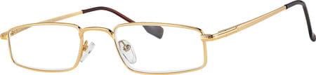 Klar Eye Full Rim Rectangle Reading Glasses Men And Women Powers +0.75 To +3.50+1 Power Gold