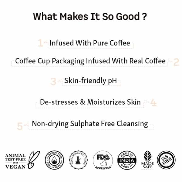 Mcaffeine Mocha De-Stress Coffee Body Wash With Cocoa Butter & Hazelnut