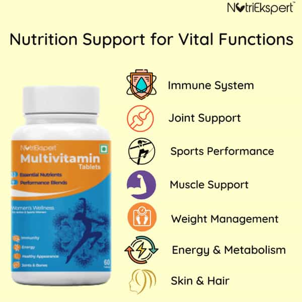 Nutriekspert Multivitamin For Women. Weight Management Immunity Fitness Performance-60 Tablets