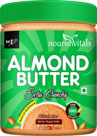 Nourishvitals Irresistibly Tasty Combo (Almondsextra Crunchy) 200 G + Classic Peanut Butter750 G