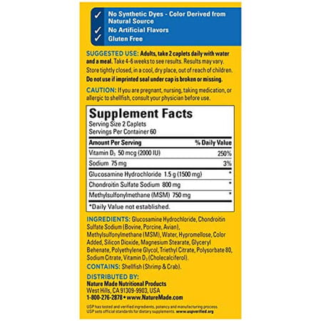 Nature Made Tripleflex Triple Strength Caplets With Vitamin D3 | 120 Count For Joint Support
