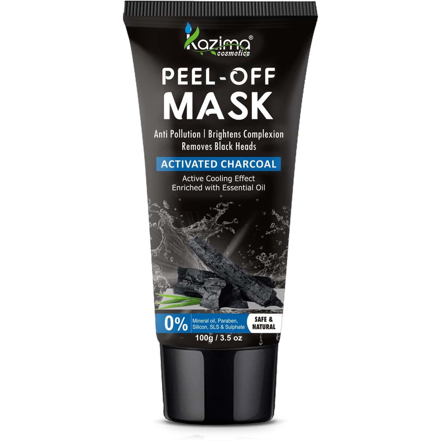 Kazima Activated Charcoal Peel Off Mask - Deep Cleansing|Blackheads Removal (100 G)