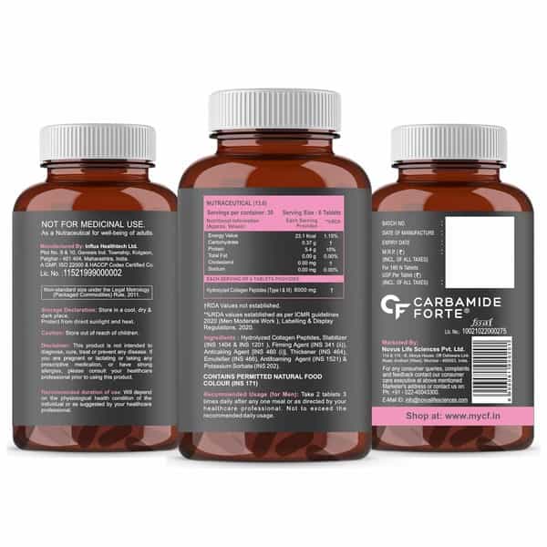 Carbamide Forte Hydrolyzed Collagen Peptides 6000Mg - 180 Tablets