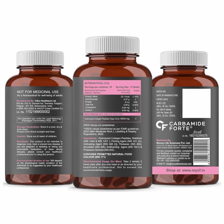 Carbamide Forte Hydrolyzed Collagen Peptides 6000mg - 180 Tablets