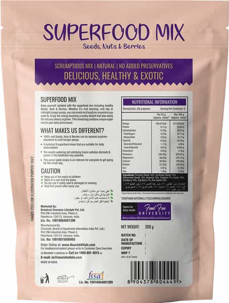 Nourishvitals Healthy Munching Combo Superfood Mix Seeds Barbeque Pumpkin Roasted Seed 200Gm Each)