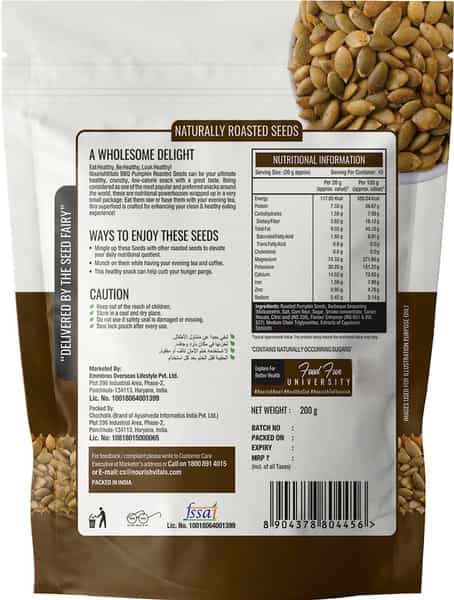 Nourishvitals Healthy Munching Combo Superfood Mix Seeds Barbeque Pumpkin Roasted Seed 200Gm Each)