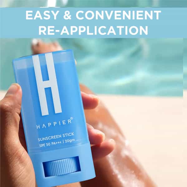 Happier Sunscreen Stick Spf 50 Pa+++ | Matte Finish | Lightweight | Quick Absorbing | Non-Greasy