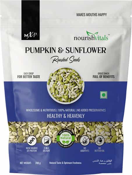 Nourishvitals Pumpkin And Sunflower Roasted Seeds 200G Pouch