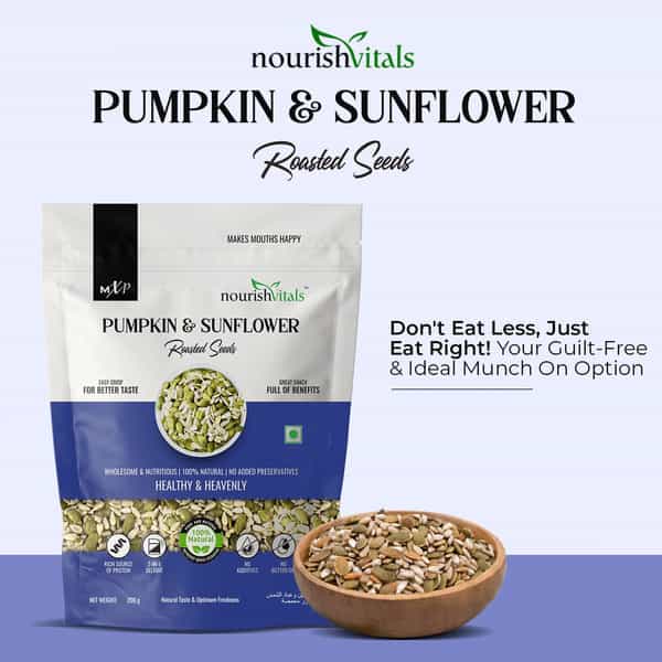 Nourishvitals Pumpkin And Sunflower Roasted Seeds 200G Pouch