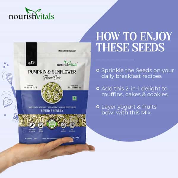 Nourishvitals Pumpkin And Sunflower Roasted Seeds 200G Pouch