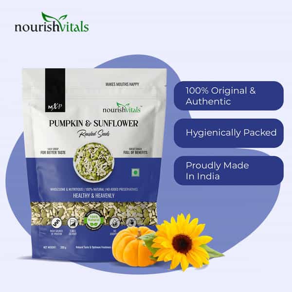 Nourishvitals Pumpkin And Sunflower Roasted Seeds 200G Pouch