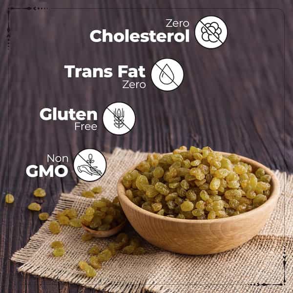 Happilo Premium Seedless Green Raisins 1000G Value Pack