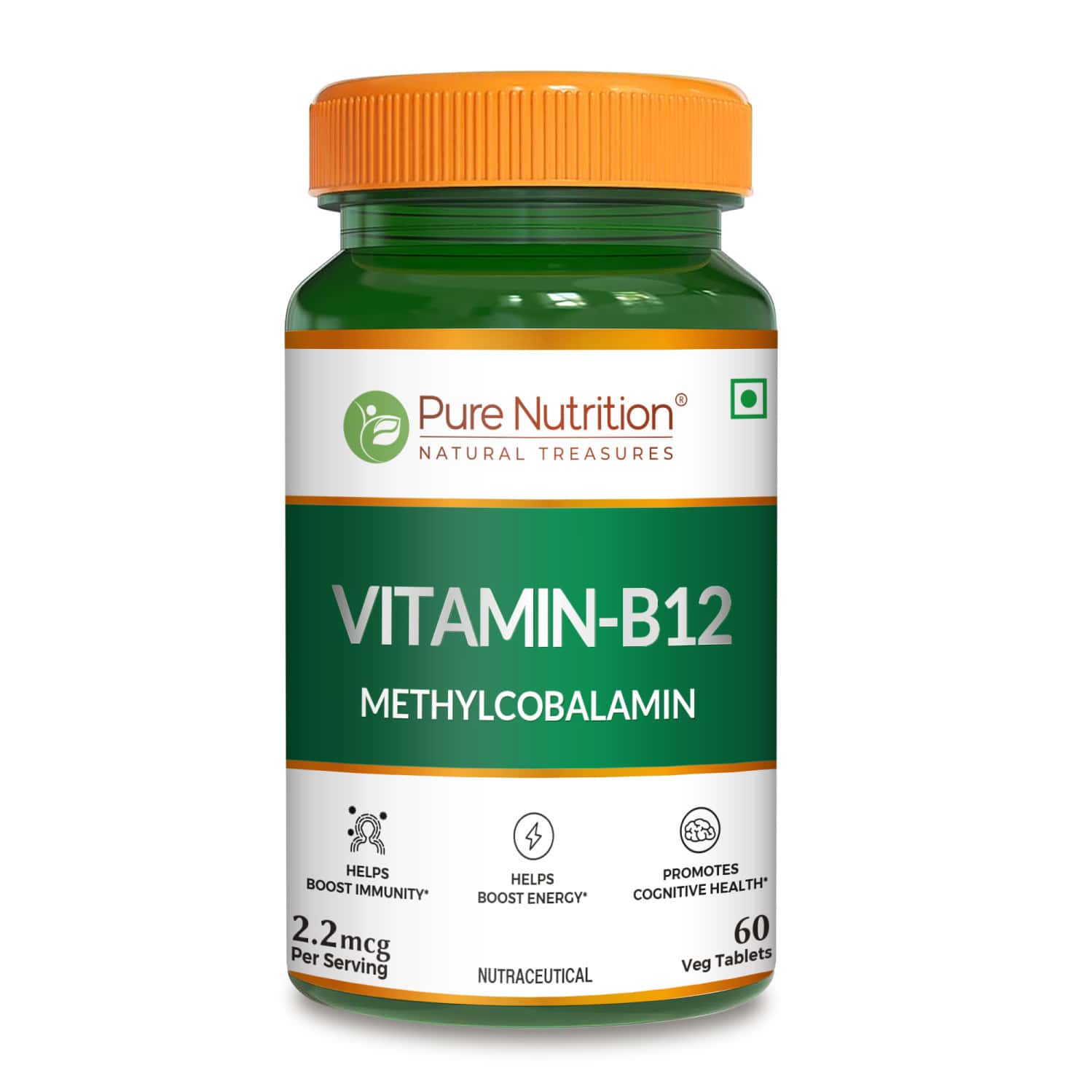 Pure Nutrition Vitamin B12 (methylcobalamin)1500mcg Boosts Energy|improves Brain Health (60 Tablets)