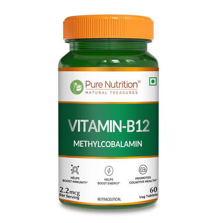 Pure Nutrition Vitamin B12 (Methylcobalamin)1500mcg Boosts Energy|Improves Brain Health (60 Tablets)