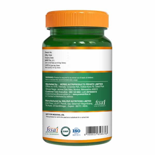Pure Nutrition Vitamin B12 (Methylcobalamin)1500Mcg Boosts Energy|Improves Brain Health (60 Tablets)
