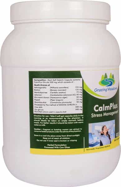 Grazing Meadows Calmplus 900 Capsules (500Mg) For Stress Management Stress Relief (Pack Of 5)