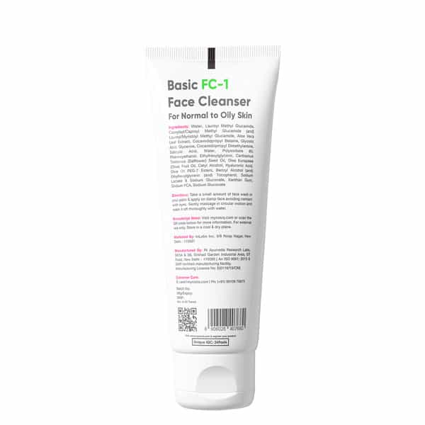 Cos-Iq Fc-1 Face Cleanser For Oily Skin 100Ml | Matte Finish Non Drying Gentle Face Wash