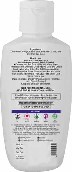Petvit Detangle & Shine Shampoo With Tulsi Oil & Conditions For All Breed Dog/Cat - 200Ml