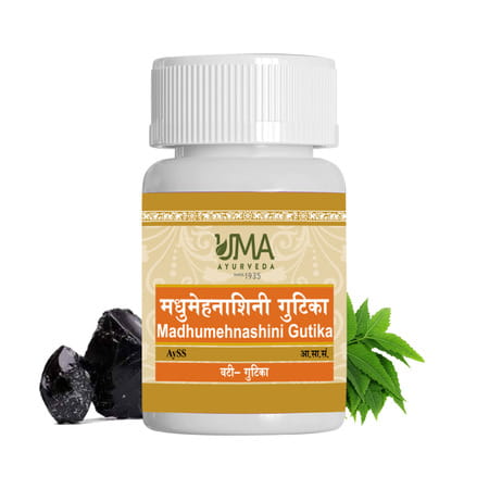 Uma Ayurveda Madhumehnashini Gutika (W/O Gold) Ayurvedic Tablets 80 Tab