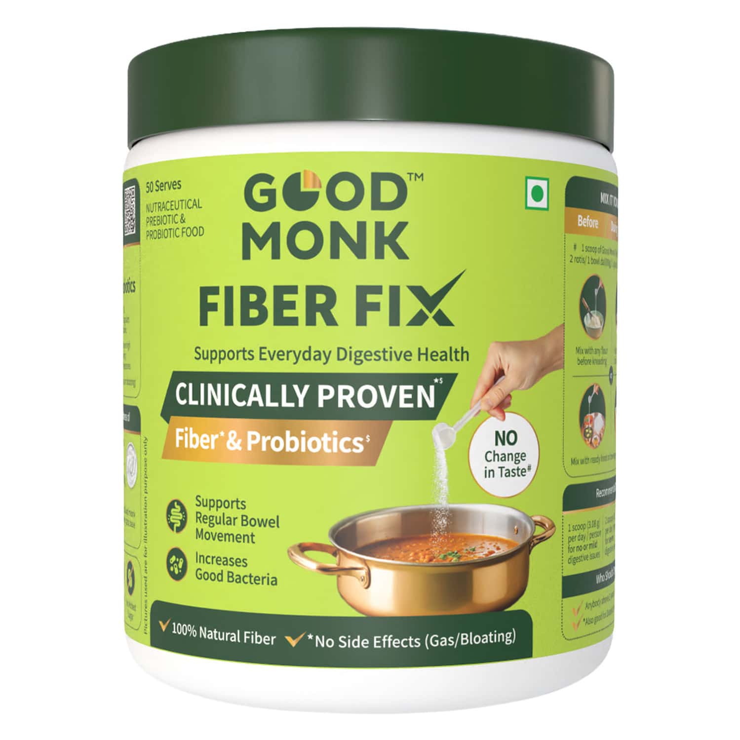 Good Monk Fiber Fix | Supports Everyday Digestive Health | 50 Serves For Kids (age 2+) & Adults
