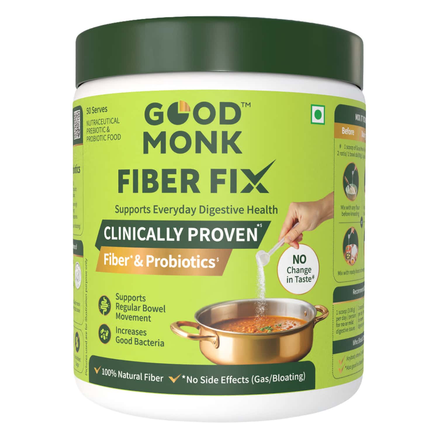 Good Monk Fiber Fix | Supports Everyday Digestive Health | 50 Serves For Kids (age 2+) & Adults