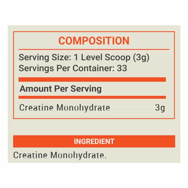 Fuel One Creatine Monohydrate 100G (Unflavoured | 33 Servings) Micronized & Instantized Formula