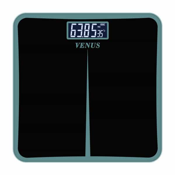 Venus (India) Electronic Digital Personal Bathroom Weight Machine | Upto 180Kg | Eps-8199-New-Black