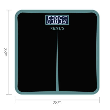 Venus (India) Electronic Digital Personal Bathroom Weight Machine | Upto 180kg | Eps-8199-New-Black