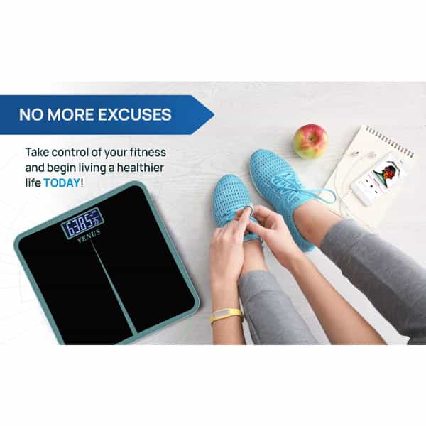 Venus (India) Electronic Digital Personal Bathroom Weight Machine | Upto 180Kg | Eps-8199-New-Black