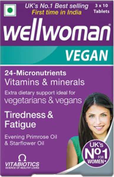 Wellwoman Vegan -Multi Vitamin & Multi Mineral For Women |Evening Primrose&Starflower Oil-30 Tabs