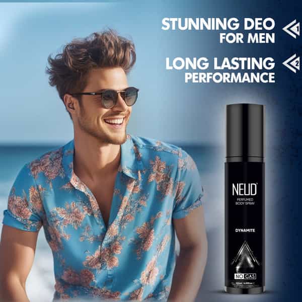 Neud Dynamite Perfumed Body Spray For Men| No Gas Deodorant With Long-Lasting Fragrance| 120Ml