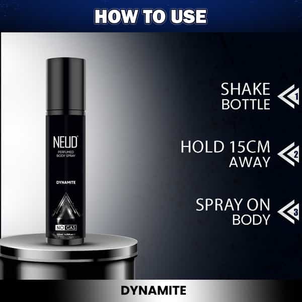 Neud Dynamite Perfumed Body Spray For Men| No Gas Deodorant With Long-Lasting Fragrance| 120Ml