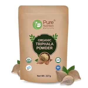 Pure Nutrition Organic Triphala Fruits Powder | Supports Healthy Digestion & Bowel Wellness - 227g