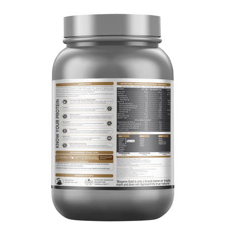Muscleblaze Biozyme Gold 100 Whey Protein (Monk Fruit Sweetened Chocolate Hazelnut | 1kg With Shaker
