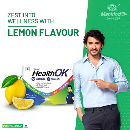 Health Ok Multivitamin With Vitamin D | C & Other 17 Multivitamins Minerals 10 Tablets X Pack Of 2