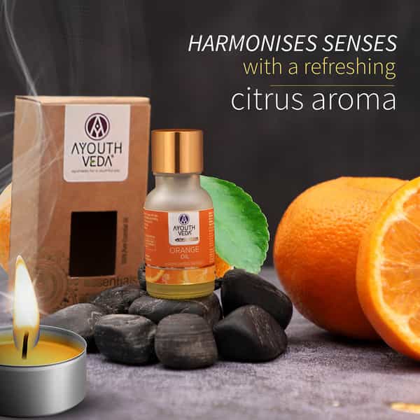 Ayouthveda Orange Essential Oil For Aromatherapy To Harmonize Senses | Refresh Mind & Body 15 Gm