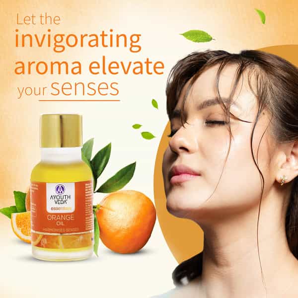 Ayouthveda Orange Essential Oil For Aromatherapy To Harmonize Senses | Refresh Mind & Body 15 Gm