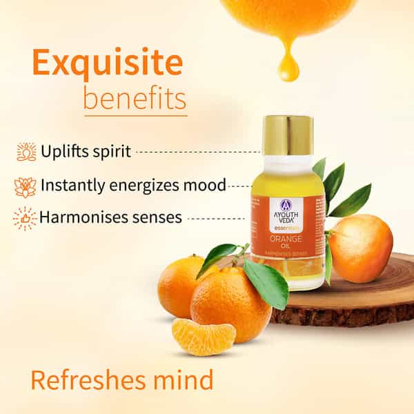 Ayouthveda Orange Essential Oil For Aromatherapy To Harmonize Senses | Refresh Mind & Body 15 Gm