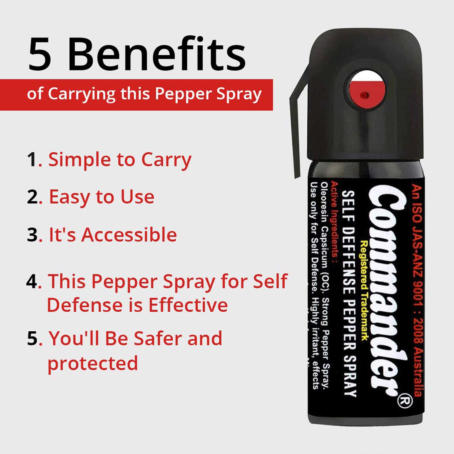 Buy COMMANDER SELF DEFENSE PEPPER SPRAY FOR SAFETY/PROTECTION, PACK OF