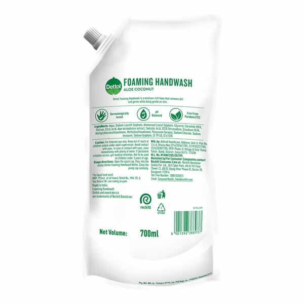 Dettol Foaming Handwash Refill Aloe Coconut | 700Ml